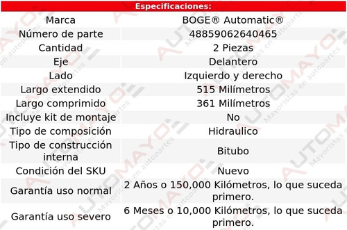 Juego 2 Amortiguadores Del Boge Tempo Fwd L4 2.0l 85-86 Foto 2