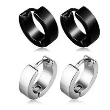 Kit 2 Pares Brincos Argola Articulada 4mm 6mm Masculino Aço