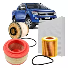 Kit Filtro Ar Oleo Combustivel Cabine Ranger 2.2 3.2 Diesel 