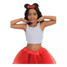 Fantasia Infantil Minnie Mouse Com Saia Tule 03 À 10 Anos