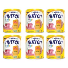 Kit C/6 Complemento Alimentar Nutren Kids Morango Com 350g