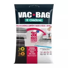 Kit 3 Sacos A Vácuo Vac Bag 1 M, 2 G 55x90 Cm E Bomba Ordene