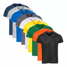 Kit C/50 Camisetas Malha Fria Gola V Básica Tecido Pv Camisa