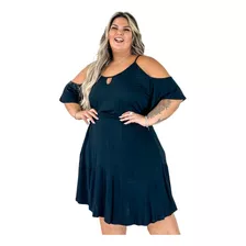 Vestido Liso Preto Plus Size