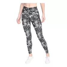 Calça Legging Rainha Folhagem Feminina - Branco+preto