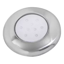 2x Luminária Piscina Led Ø125mm Cromada 9w Luz Azul St1092