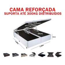 Cama Box Baú Queen Reforçada Fabricação Própria Cor Corino Branco