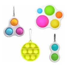 Paquete De 4 Simple Dimple Fidget Juguete Mini Push Pop It