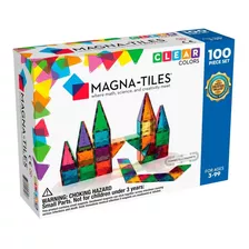 Bloques Para Armar Magnéticos Magna-tiles Clear Colors 04300 100 Piezas En Caja