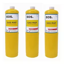 Kit 3 Refil Cilindro Gás Map Para Maçarico 400g Eos