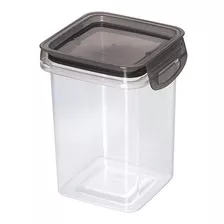 Porta Mantimentos Quadrado Trava Mais Cristal 830 Ml Preto