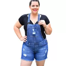 Jardineira Jeans Feminina Plus Size 48 Ao 56