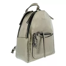 Pierre Cardin Mochila Grande De Moda Metálica De Cuero Bronc