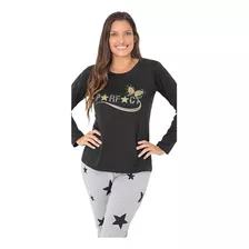 Pijama Invierno Mujer Algodón Florcitas 23108