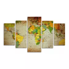 Quadro Mapa Mundial Personalizado Earth Terra Sala Quarto 