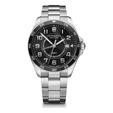 Reloj Victorinox Fieldforce Classic Gmt Con Esfera Negra Y P