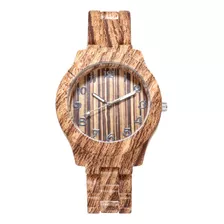 Reloj Digital De Cuarzo Con Grano De Madera De Alta Gama Par