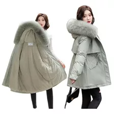 Nueva Chamarra De Invierno Para Mujer, Parka, Chamarra Larga