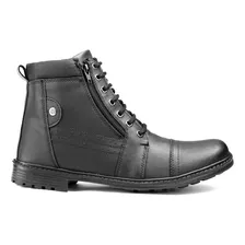 Bota Masculina Coturno Zíper Lateral Moda Rock Motoqueiro