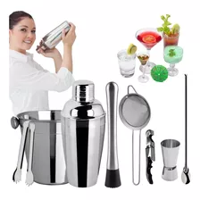 Kit Caipirinha Profissional 8 Peças Inox Coqueteleira 500 Ml