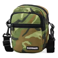 Shoulder Bag Mini Bolsa Tiracolo Pochete Necessaire Camuflado Verde Ajustável Transversal