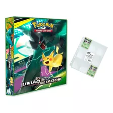 Álbum Pasta Fichário Pokemon Com 10 Folhas União De Aliados