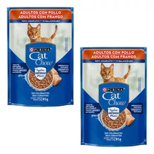 Kit 2 Cat Chow Sachê Para Gatos Adultos Sabor Frango 85 G