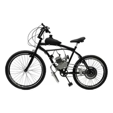 Bike Motorizada 80cc Coroa52 Tanque Plástico Reforçado Cor Preto