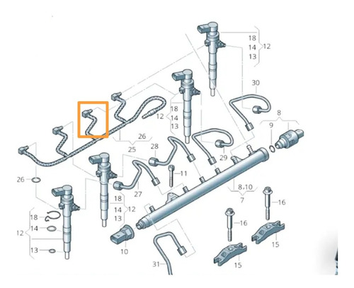 Conector Retorno Disel Codo Con Manguera Tdi Vento Caddy  Foto 4