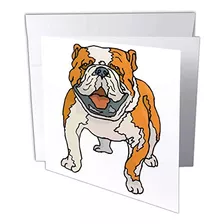 Cute And Cuddly Canine Brown English Bulldog - Greeting...