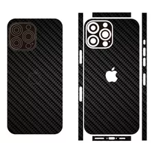 Skin iPhone 13 Pro Max Decorativo Tipo Fibra De Carbono 2pzs