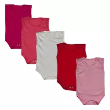 Kit 4 Peças Body Regata Bebe 100% Algodão Menino E Menina