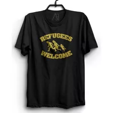 Camiseta Refugees Welcome Camisa Refugiados Antifa