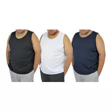 Kit 3 Camiseta Regata Masculina Top Tamanho Grande Plus Size