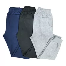 Pack X 3 Pantalones Jogging Algodon Con Puño Frisa Niños 