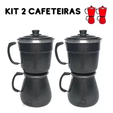 Kit 2 Cafeteiras Para Fogão Italiana Aluminio Econômica Café