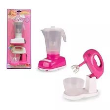 Brinquedo Conjunto Liquidificador + Batedeira Rosa - 7782 