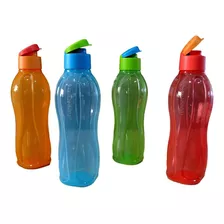 Botellas Con Tapa Abatible Tupperware Aquasafe 1l Juego D...