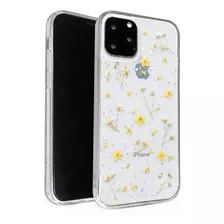 Funda Para iPhone 11 Pro - Transparente Con Flores Amaril...