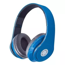 Audífonos Bluetooth Ksr Manos Libres Acojinados Antiruido Color Azul