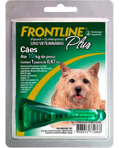 Frontline Plus Cães Até 10 Kg 1 Pipeta - Full