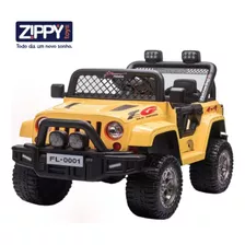 Jipe Motorizado Elétrico Infantil Som Luz E Controle Remoto