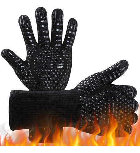 Guantes de horno extra largos para proteger la muñeca a prueba de calor,  guantes de horno, platos calientes de forma segura, resistentes para uso  profesional y en cocina, 1 guante (rojo) 