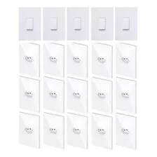 Tomadas E Interruptores (24 Pç) Kit Casa Completa Branco