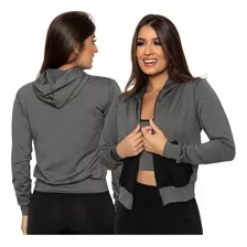 Jaqueta Blusa Corta Vento Feminino Casaco Com Bolso E Toca