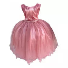 Vestido Festa Infantil Casamento Rose Midi 4 A 16 Anos