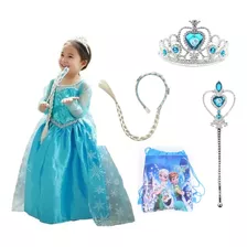  Fantasia Vestido Infantil Rainha Frozen Luxo