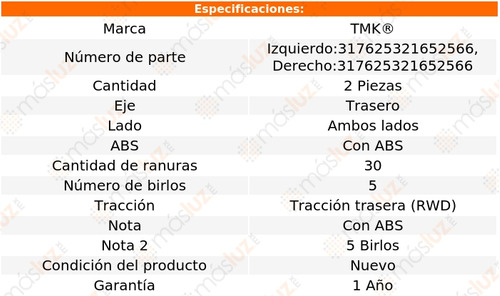 2- Mazas Traseras Con Abs Corvette 8 Cil 5.7l 2000/2004 Tmk Foto 2