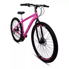 Bicicleta 29 Freio Disco Pink Adulta Feminina Urbana Mtb 21v