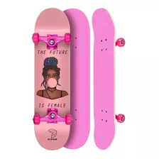 Skate Montado Pro Cisco Fem Gum - Truck/roda/lixa Rosa 8 